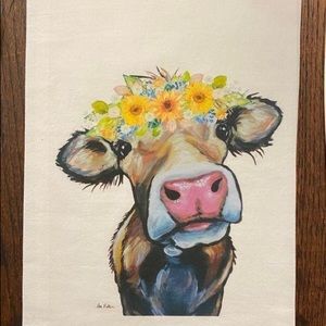Flower Cow Tea Towel